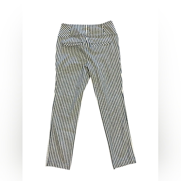 Free People Frankie High Rise Striped Skinny Size 8 Blue/Cream Women EUC - Picture 7 of 11